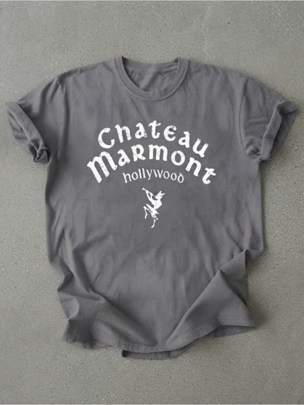 Chateau Marmont Hollywood Charcoal Graphic Gildan T-Shirt
